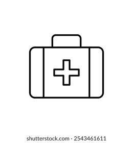 Vector del contorno del icono del bolso del doctor para el Web ui