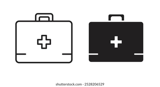 Icono de la bolsa del doctor en estilo sólido y del movimiento.