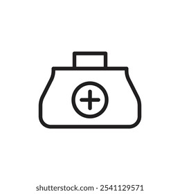 Doctor bag icon Thin line flat illustration