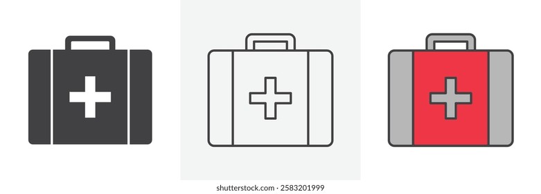 Doctor bag icons pack for website designs