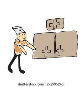 Doctor with bag illustration