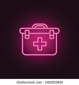 Doctor Bag neon icon. Elements of Medecine set. Simple icon for websites, web design, mobile app, info graphics