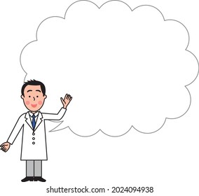 Espacio para el doctor y la copia en globo para explicar 