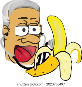 Doctor Banana with Stethoscope Grey Haired