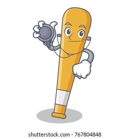 Doctor baseball bat character cartoon