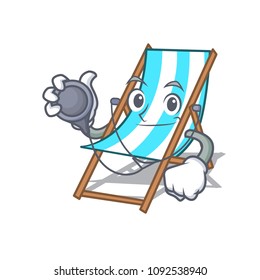 Doctor beach chair character cartoon