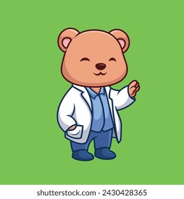 Doctor Bear Cute Cartoon Character Illustration