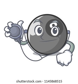 Doctor billiard ball character cartoon