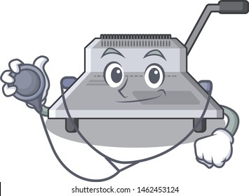 Doctor binding machine isolated in the mascot