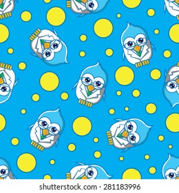 Doctor Bird, Cute Seamless Pattern