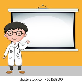 Doctor with blank sign