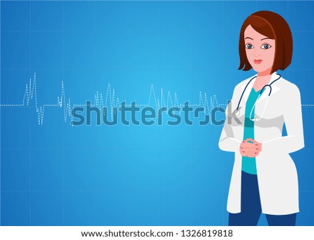 Doctor with blue background