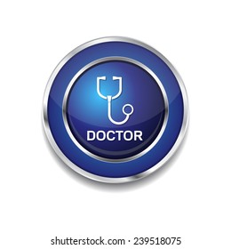 Doctor Blue Vector Icon Button