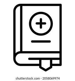 Doctor book icon outline vector. Medical notebook. Health notepad