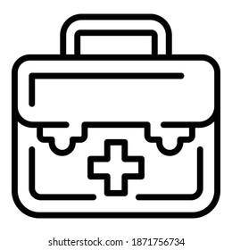 Doctor box icon. Outline doctor box vector icon for web design isolated on white background