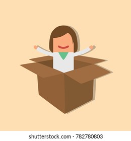 Doctor in a box, vector illustration design. Health care characters collection.