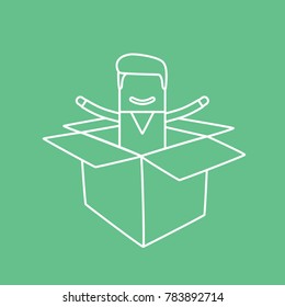 Doctor in a box, vector illustration design. Health care characters collection.