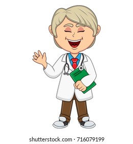 Doctor - Boy cartoon vector illustration