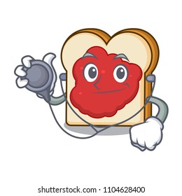 Doctor bread with jam character cartoon