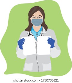 a doctor breaking the blank paper