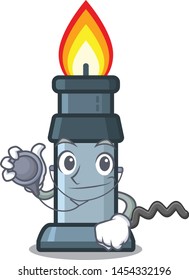 Doctor bunsen burner isolated with the cartoon