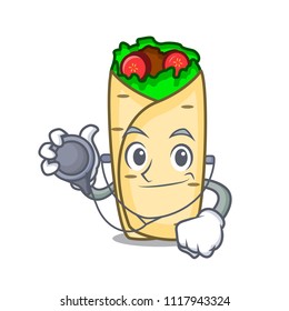 Doctor burrito character cartoon style