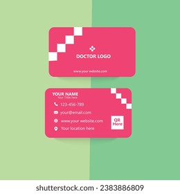 Doctor business card with pink canvas