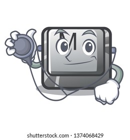 Doctor button M on a keyboard mascot