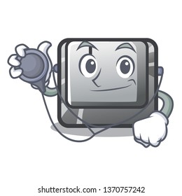 Doctor button I on a keyboard mascot