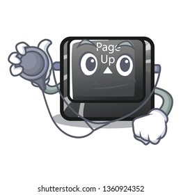 Doctor button page up shape in cartoon