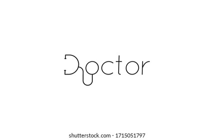 Doctor Calligraphic line art Text  Medical Poster vector illustration Design.