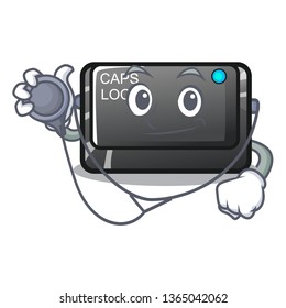 Doctor capslock button on a computer cartoon