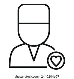 Doctor cardiac healthy icon outline vector. Anatomy heart. Disease person monitor