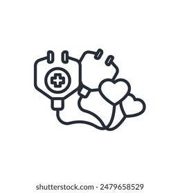 Doctor care icon. vector.Editable stroke.linear style sign for use web design,logo.Symbol illustration.