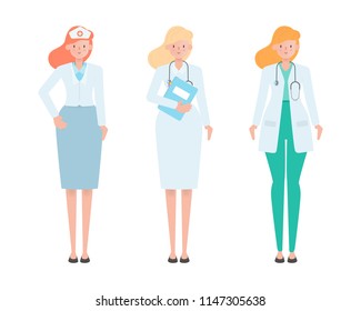 doctor cartoon character. illustration vector flat design.