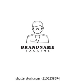 doctor cartoon design logo template icon black modern isolated vector illustration