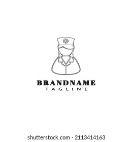 doctor cartoon design logo template icon black modern isolated vector illustration