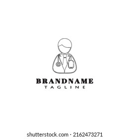 doctor cartoon design logo template icon black modern isolated vector illustration