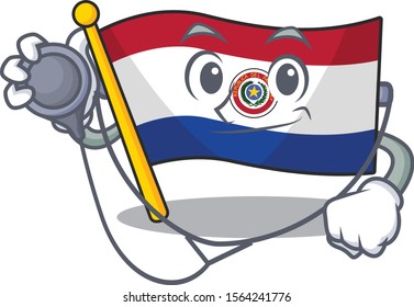 Doctor cartoon flag paraguay in with mascot