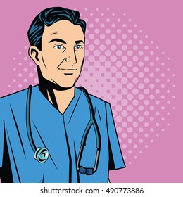 Doctor cartoon with uniform