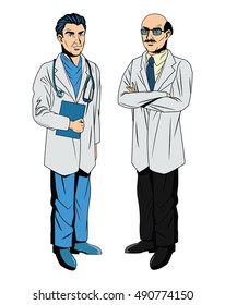 Doctor cartoon with uniform