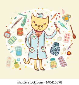 doctor cat card