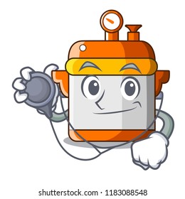 Doctor character cartoon modern cooker for cooking