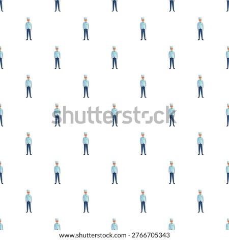 Doctor character creating a repetitive background for healthcare design