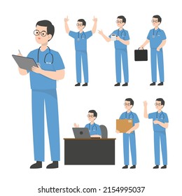 Doctor character design presenting concept