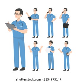 Diseño de carácter de doctor que presenta el concepto