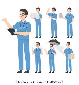 Doctor character design presenting concept