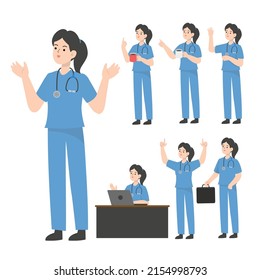 Doctor character design presenting concept