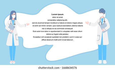 Diseño del carácter médico del vector. Diseño de estilo plano.