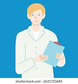 doctor character in doodle style in vector. Element for apps stickers website logo print mascot